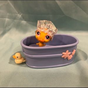 Littlest Pet Shop RARE Yellow Duck #247 Bath Cap
